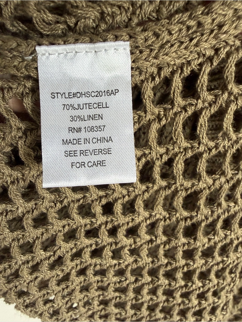 Anthropologie DH New York Open-Stitch Cardigan Sweater Olive Mesh Knit NWT Small - Picture 9 of 11